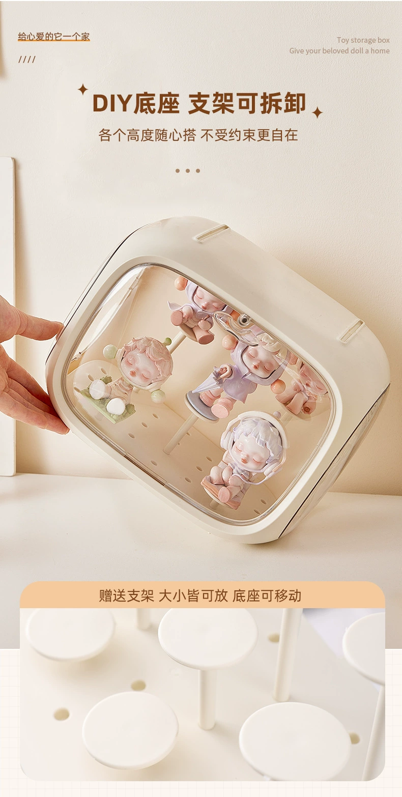 y169-308盲盒手办展示盒带灯玛透明收纳盒手办整理盒玩偶收纳柜详情图5