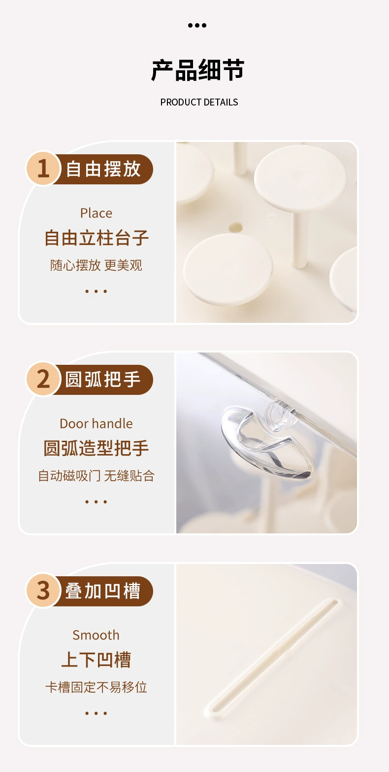 y169-308盲盒手办展示盒带灯玛透明收纳盒手办整理盒玩偶收纳柜详情图9