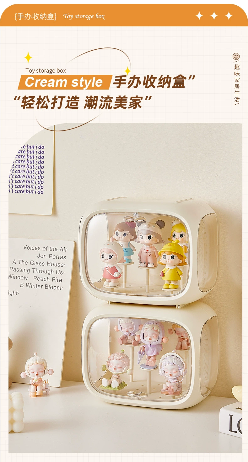 y169-308盲盒手办展示盒带灯玛透明收纳盒手办整理盒玩偶收纳柜详情图11