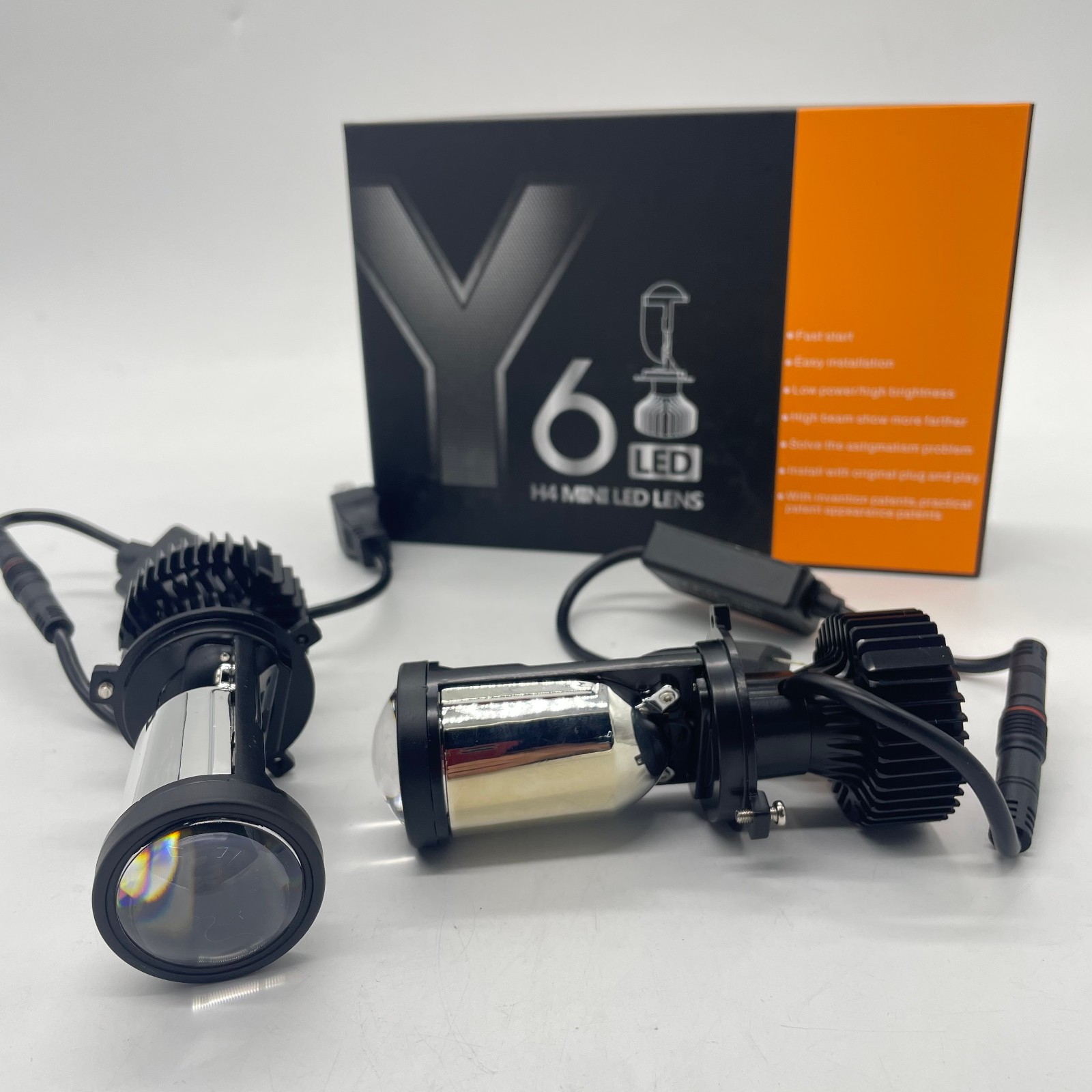 厂家直供新款y6d透镜汽车摩托车通用led大灯 鱼眼双光左右批发详情图5