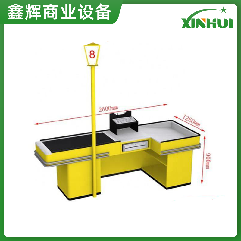 自动结账柜台超市收银台设备带传送带电动收银台详情图1