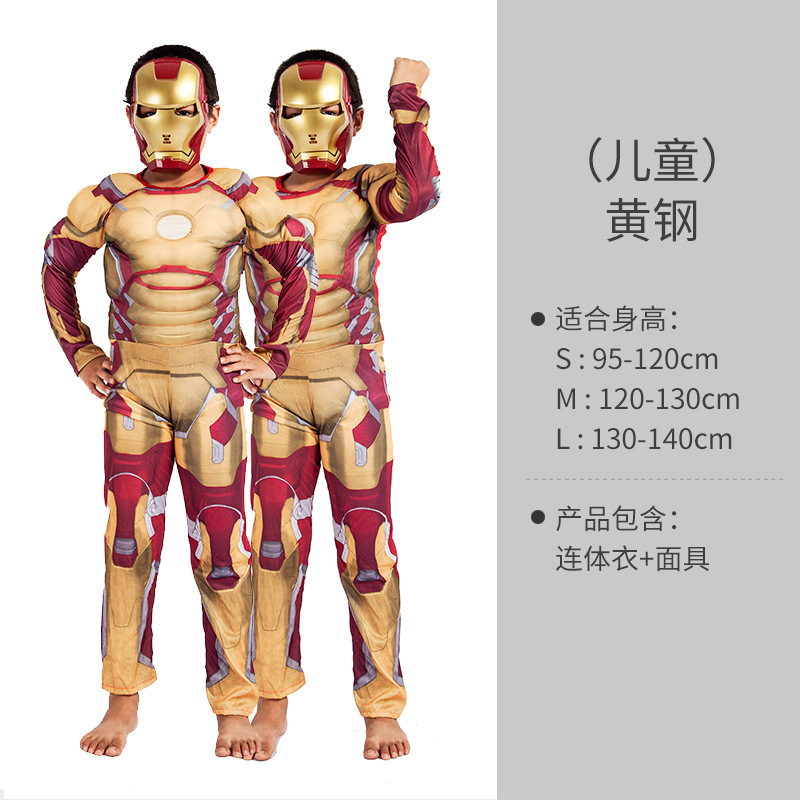 动漫衣服漫威 系列  儿童黄钢肌肉装详情图1
