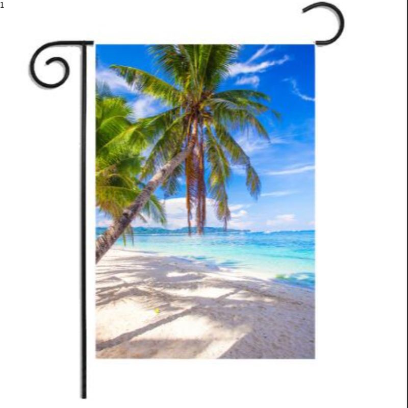 亚马逊专供夏季花园旗数码双面亚麻印花图案户外庭院旗帜厂家批发10详情图1