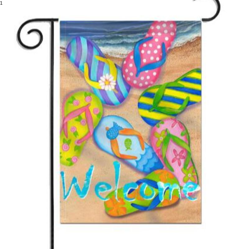 亚马逊专供夏季花园旗数码双面亚麻印花图案户外庭院旗帜厂家批发10详情图5