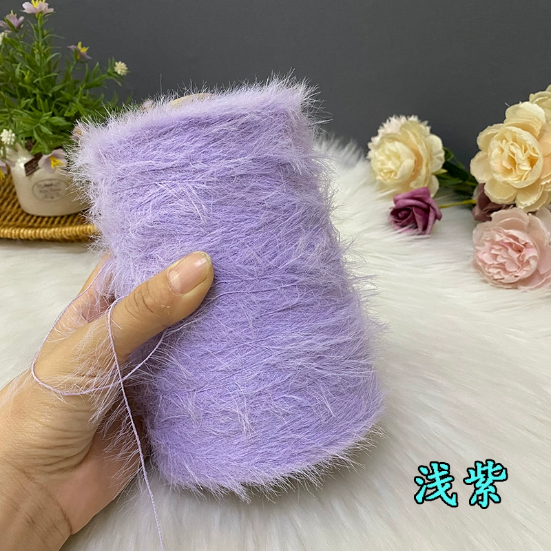 仿貂绒毛线 宝宝线双面绒貂绒线diy手编中粗围巾披肩外套线棒针线详情35