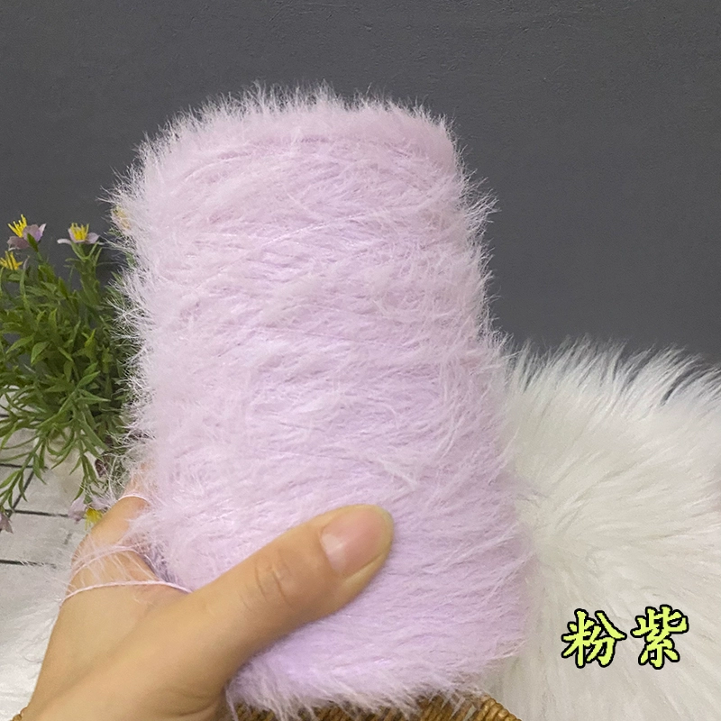 仿貂绒毛线 宝宝线双面绒貂绒线diy手编中粗围巾披肩外套线棒针线详情24