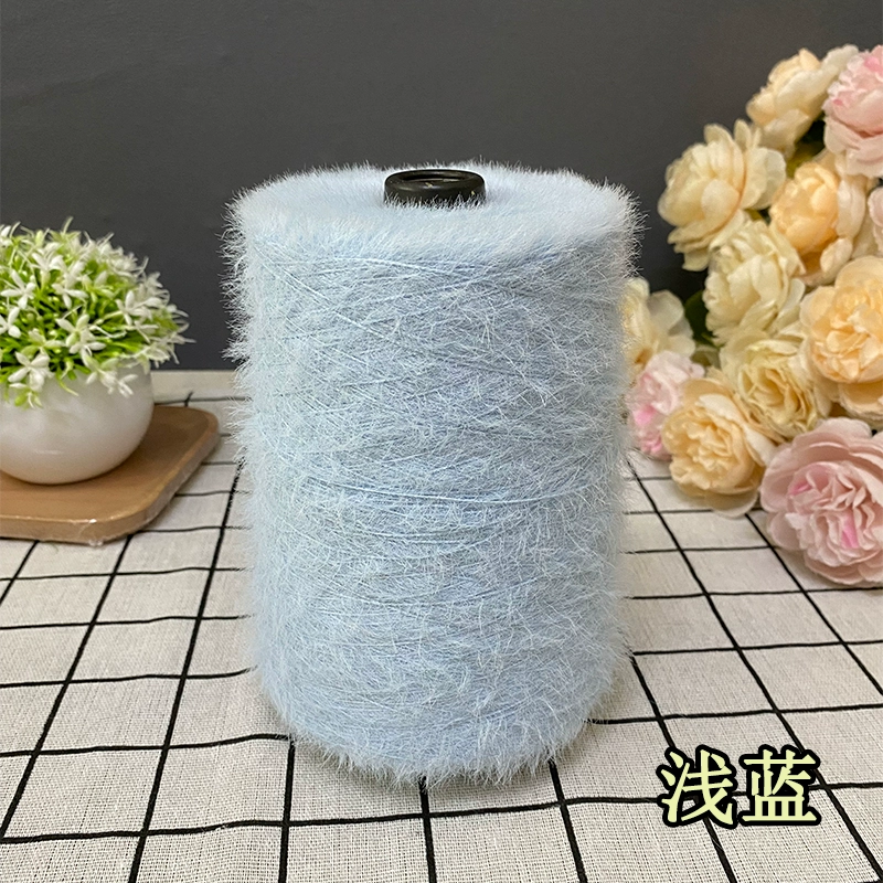 仿貂绒毛线 宝宝线双面绒貂绒线diy手编中粗围巾披肩外套线棒针线详情9