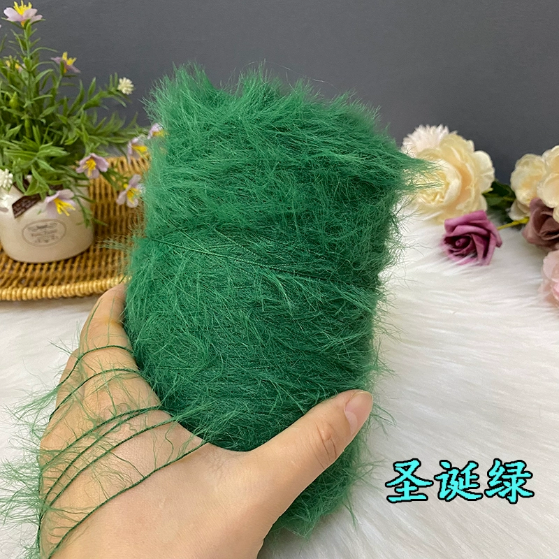 仿貂绒毛线 宝宝线双面绒貂绒线diy手编中粗围巾披肩外套线棒针线详情36