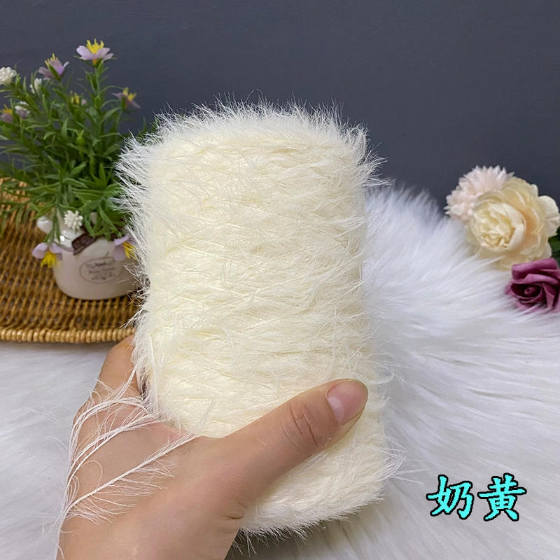 仿貂绒毛线 宝宝线双面绒貂绒线diy手编中粗围巾披肩外套线棒针线详情30