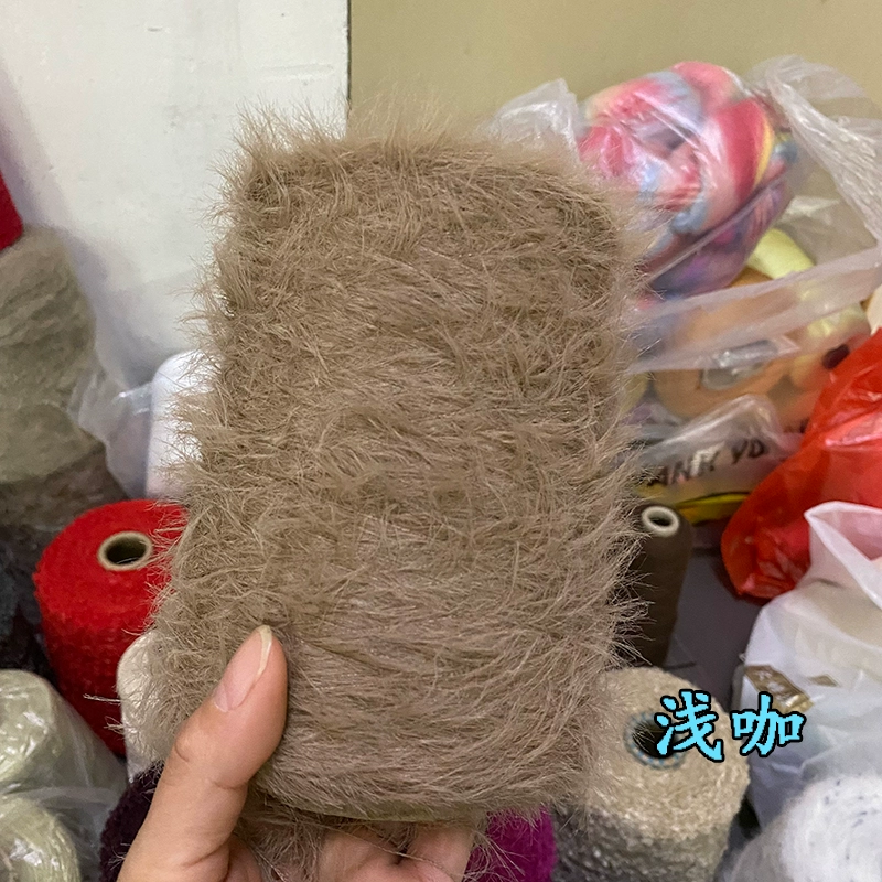 仿貂绒毛线 宝宝线双面绒貂绒线diy手编中粗围巾披肩外套线棒针线详情32