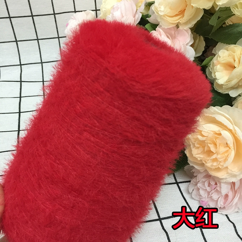 仿貂绒毛线 宝宝线双面绒貂绒线diy手编中粗围巾披肩外套线棒针线详情11