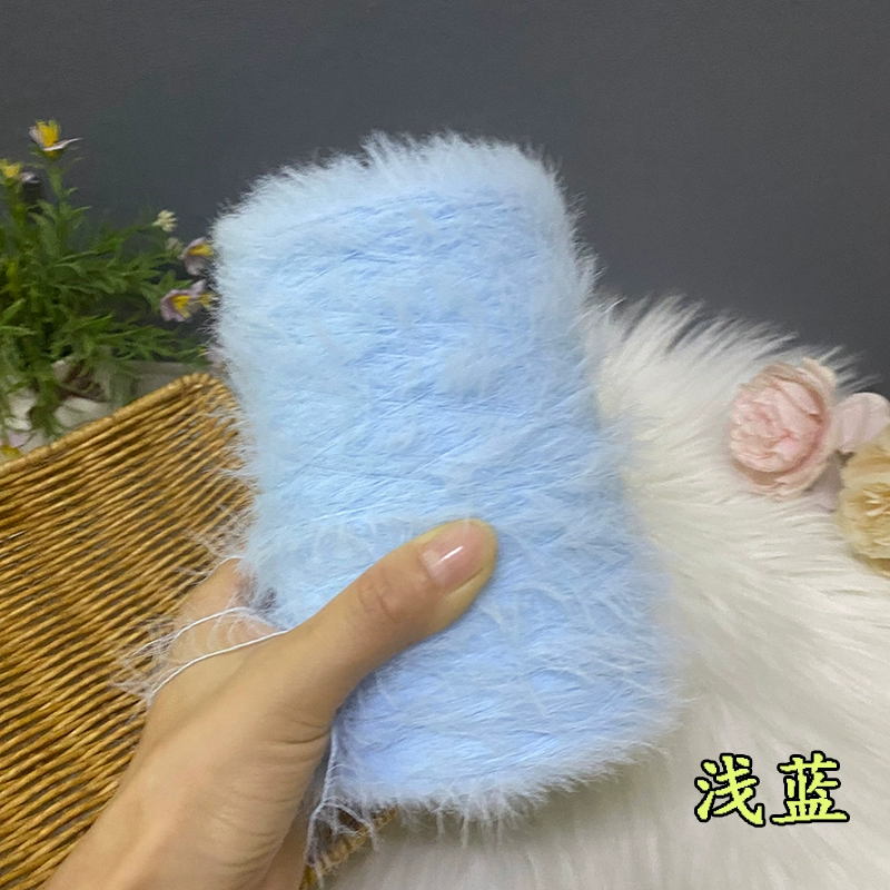 仿貂绒毛线 宝宝线双面绒貂绒线diy手编中粗围巾披肩外套线棒针线详情34