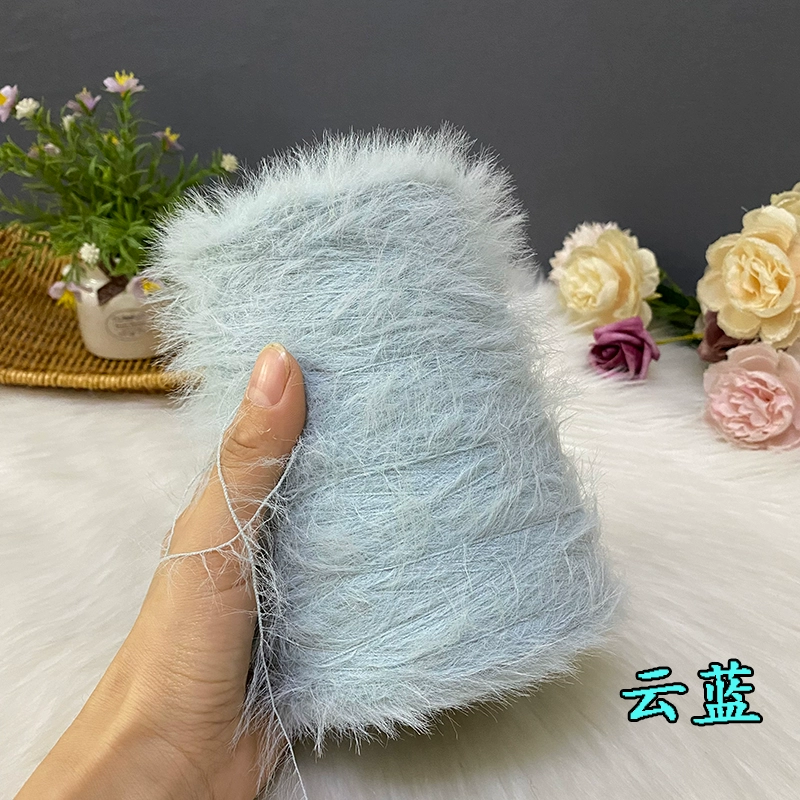 仿貂绒毛线 宝宝线双面绒貂绒线diy手编中粗围巾披肩外套线棒针线详情40