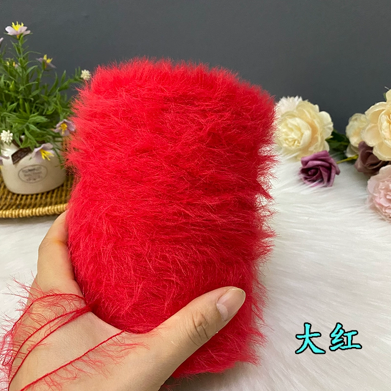 仿貂绒毛线 宝宝线双面绒貂绒线diy手编中粗围巾披肩外套线棒针线详情22