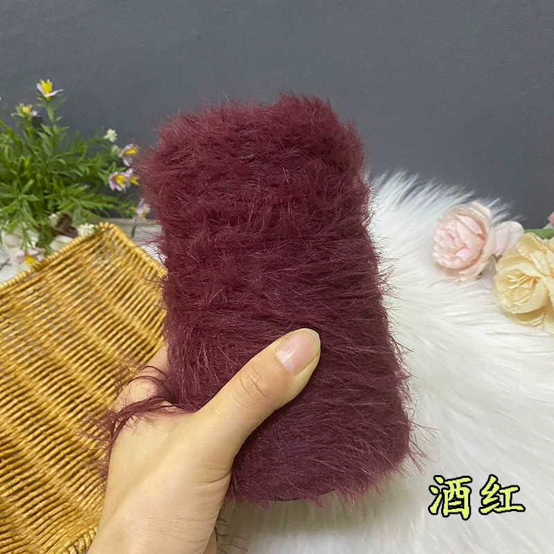 仿貂绒毛线 宝宝线双面绒貂绒线diy手编中粗围巾披肩外套线棒针线详情27