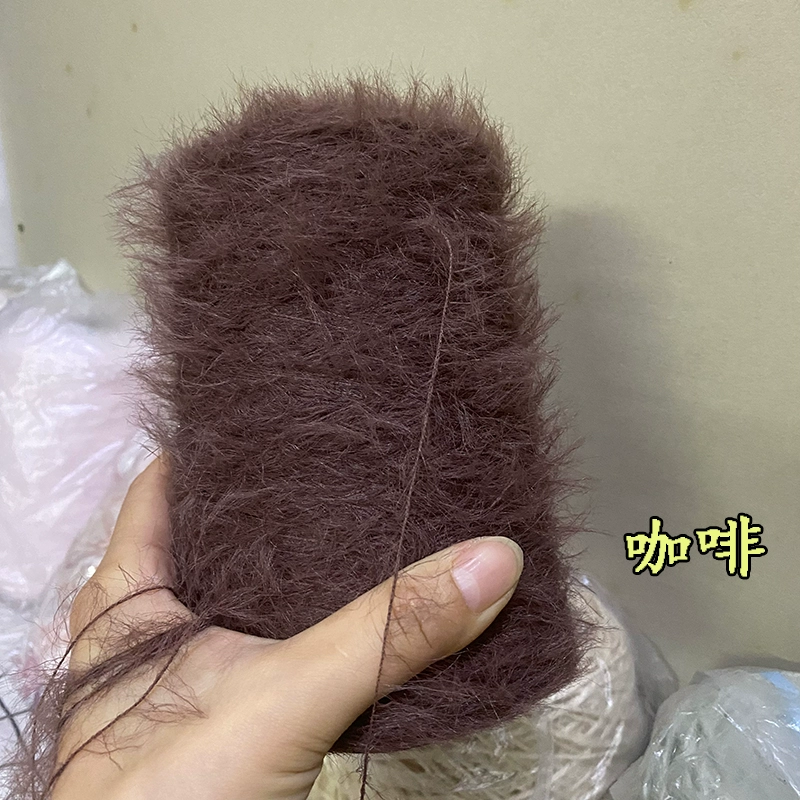 仿貂绒毛线 宝宝线双面绒貂绒线diy手编中粗围巾披肩外套线棒针线详情29