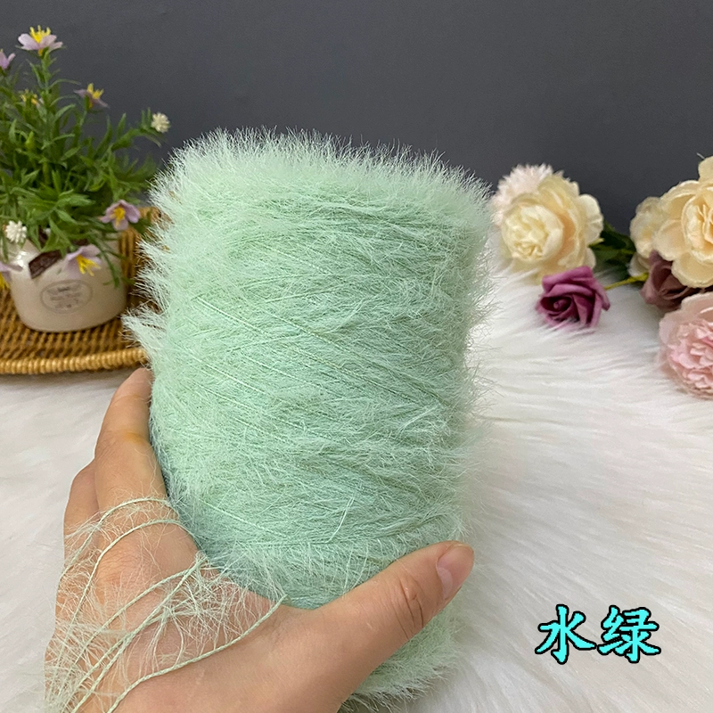 仿貂绒毛线 宝宝线双面绒貂绒线diy手编中粗围巾披肩外套线棒针线详情37