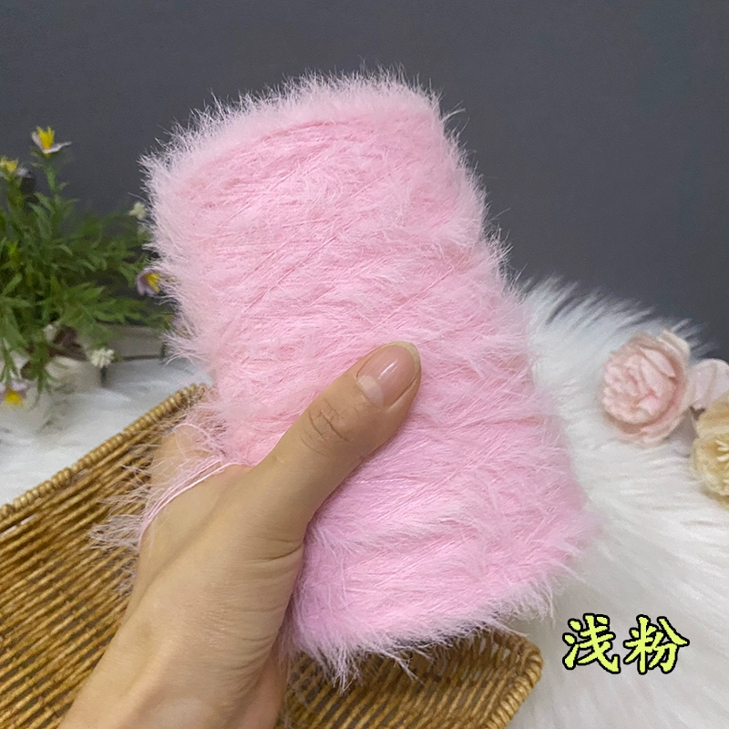 仿貂绒毛线 宝宝线双面绒貂绒线diy手编中粗围巾披肩外套线棒针线详情33