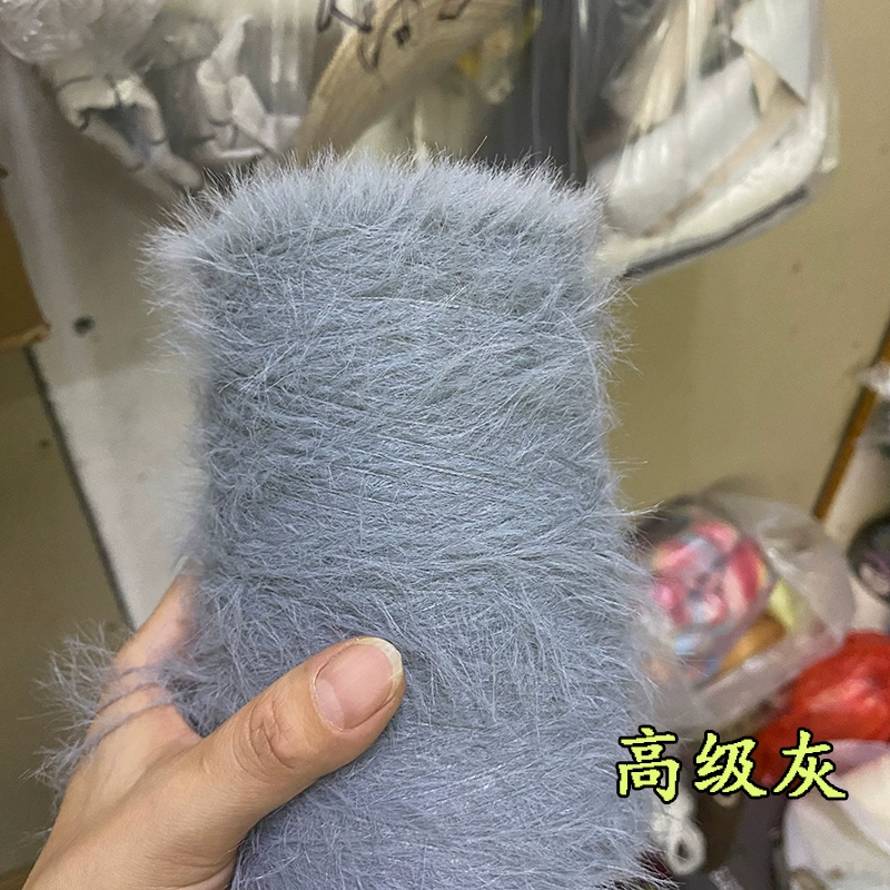 仿貂绒毛线 宝宝线双面绒貂绒线diy手编中粗围巾披肩外套线棒针线详情26