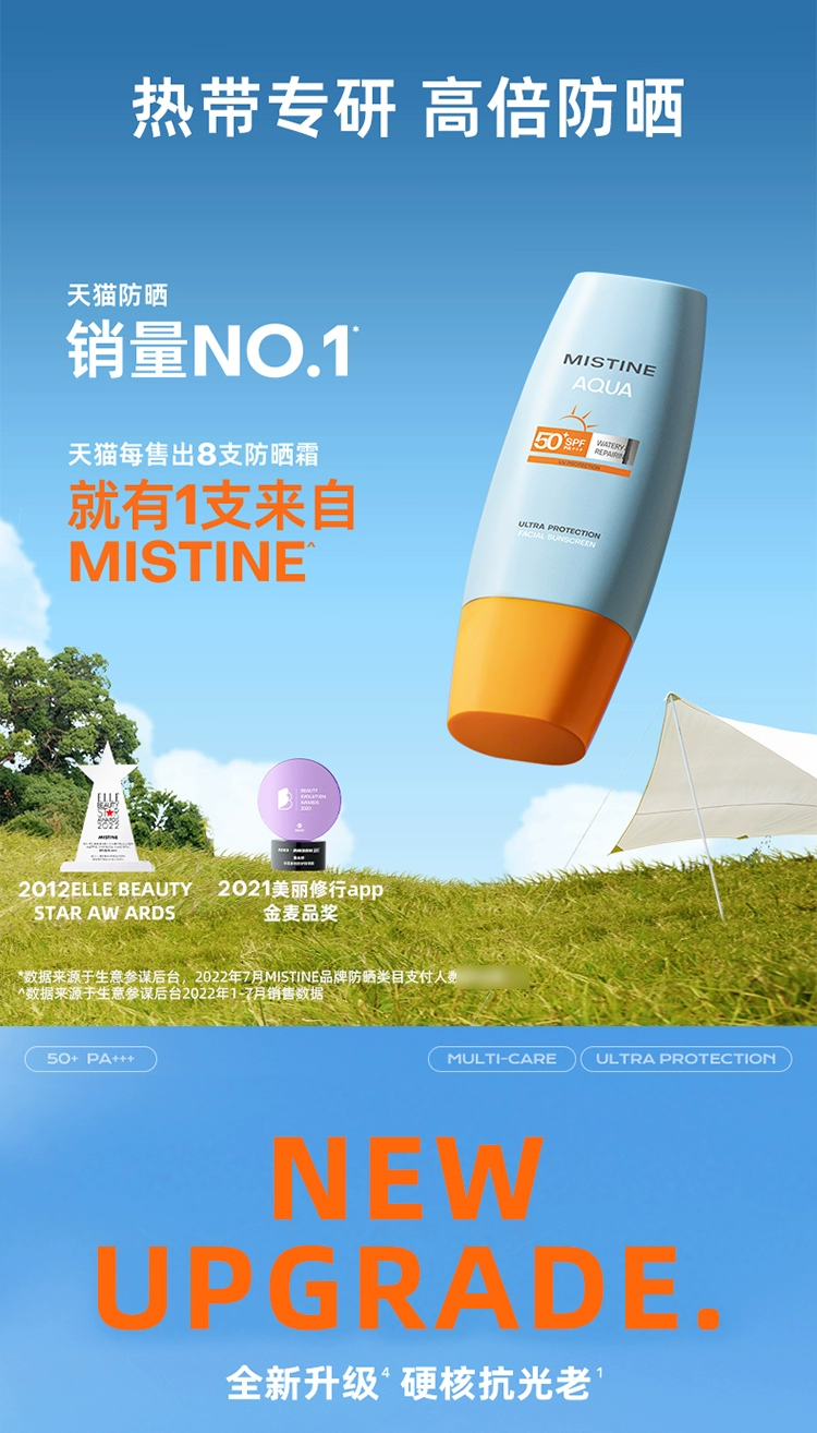 蜜丝婷mistine防晒霜乳隔离面部女小黄帽男士学生身体正品蜜思婷防晒霜详情4
