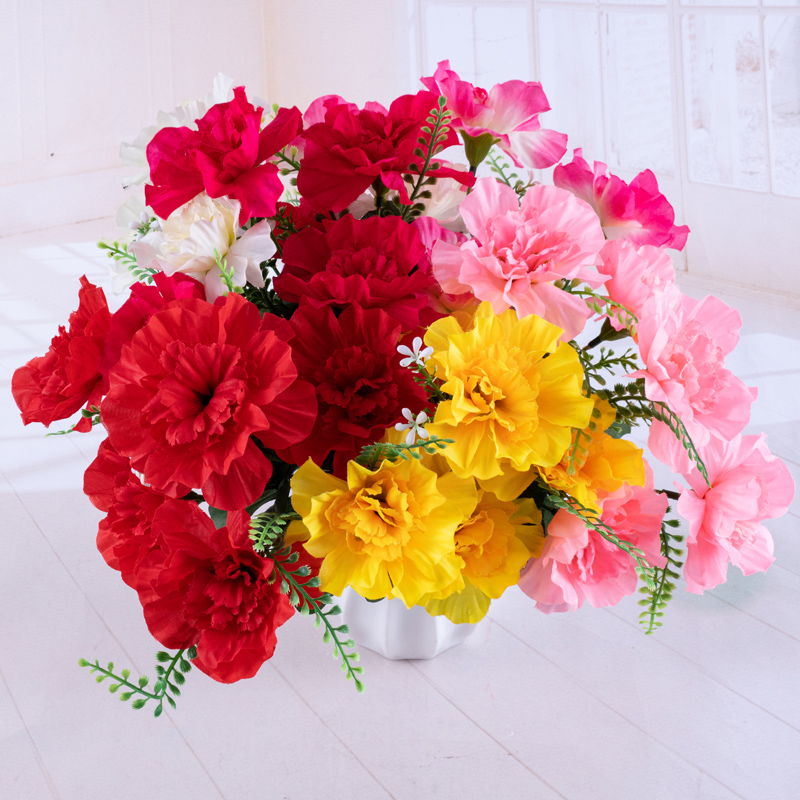 仿真花厂家直销仿真花束摆件5头大木槿详情图5