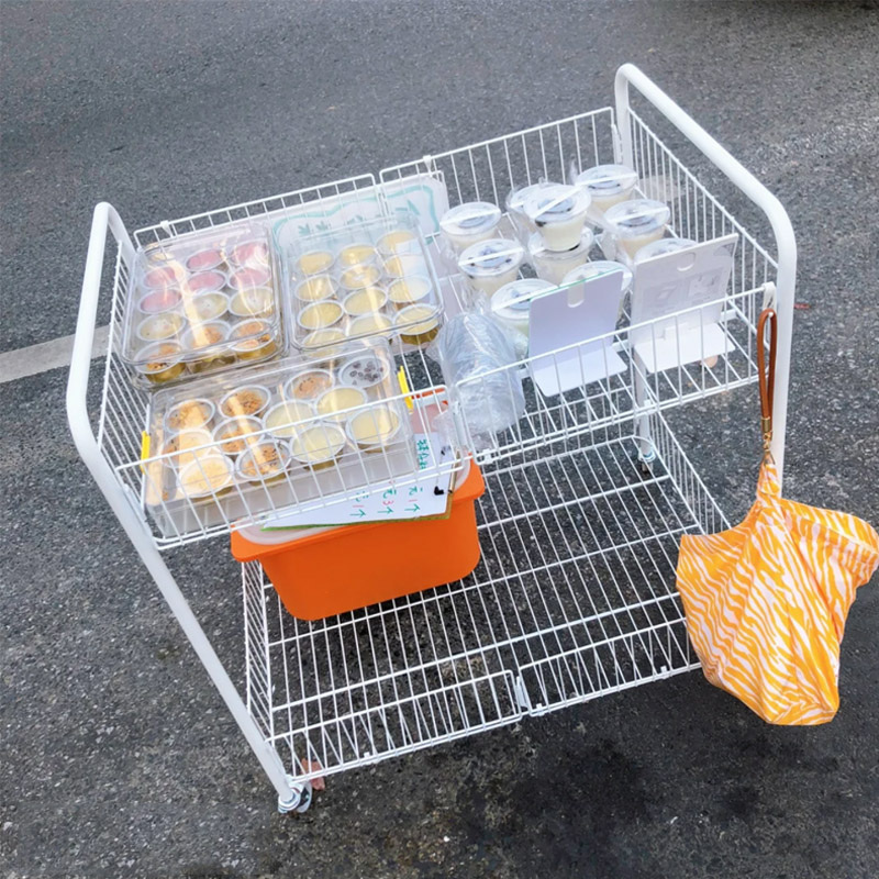  网红摆摊可折叠移动多层甜品零售钵仔糕冰粉 地摊推车花车详情图3