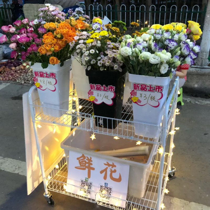  网红摆摊可折叠移动多层甜品零售钵仔糕冰粉 地摊推车花车详情图2