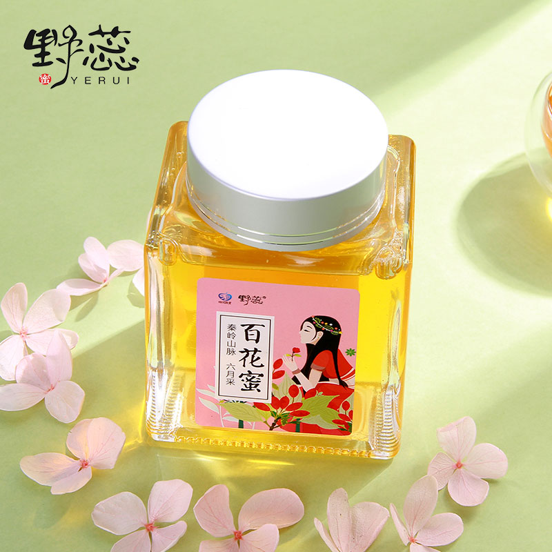 野蕊【百花蜂蜜】250g/瓶 森林蜜源 自然成熟多花种蜂蜜 秦岭山脉原蜜天然野生 玻璃瓶装包邮 250g详情图5