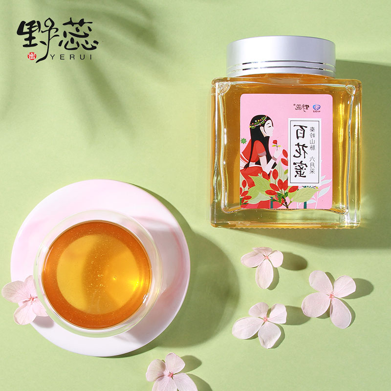 野蕊【百花蜂蜜】250g/瓶 森林蜜源 自然成熟多花种蜂蜜 秦岭山脉原蜜天然野生 玻璃瓶装包邮 250g详情图4