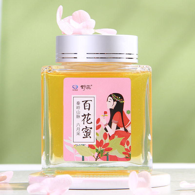 野蕊【百花蜂蜜】250g/瓶 森林蜜源 自然成熟多花种蜂蜜 秦岭山脉原蜜天然野生 玻璃瓶装包邮 250g详情图1