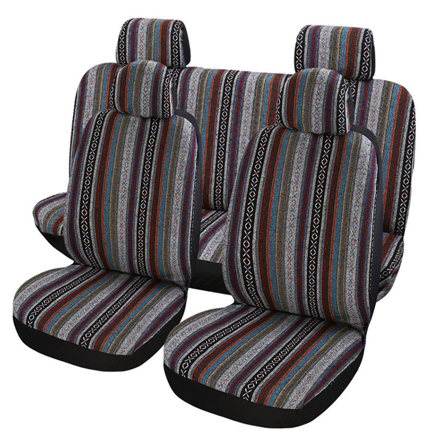 名族风粗布汽车座椅套 帆布汽车座垫外贸五座汽车坐垫详情图2