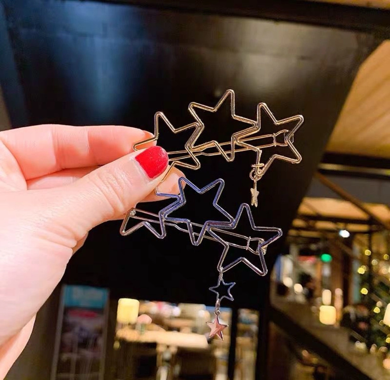 星空发夹韩国网红可爱少女边夹后脑勺发卡女详情图5