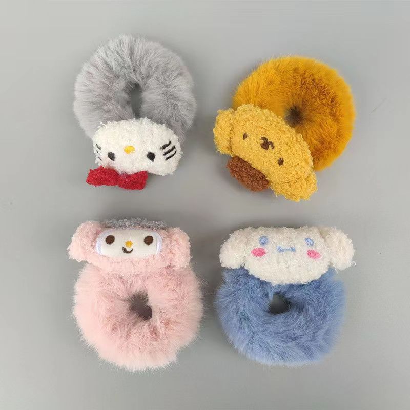 冬季ins糖果发圈头绳少女高马尾甜美毛绒详情图5