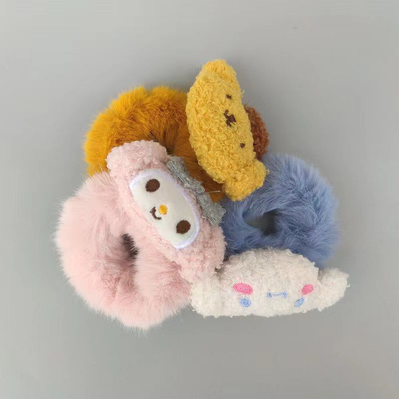 冬季ins糖果发圈头绳少女高马尾甜美毛绒详情图2