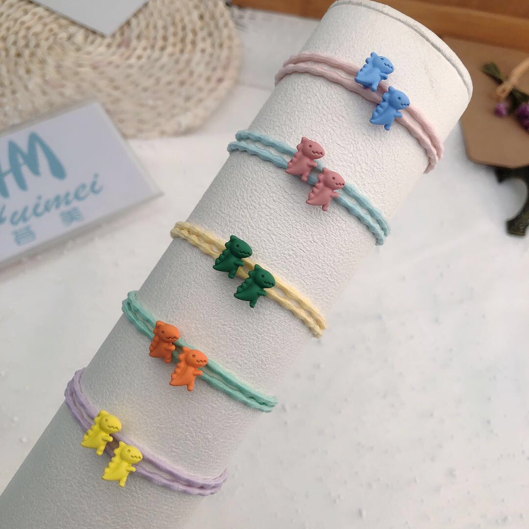 可爱两个恐龙发绳 少女头饰 头绳  扎头发皮筋详情图3