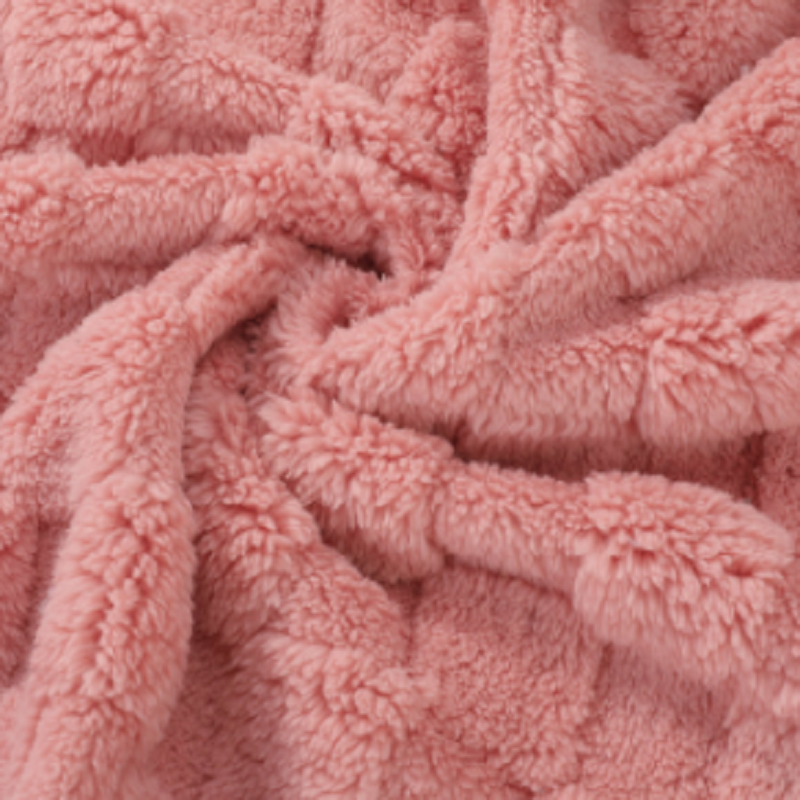 厂家直供 秋冬家居服睡衣面料双面舒棉绒格子 双面绒提花面料现货详情图1