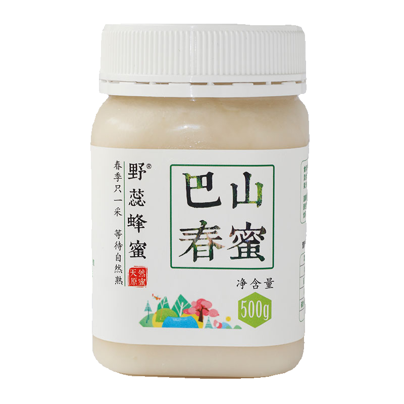 野蕊【巴山春蜜】500g/瓶  大巴山春季蜂蜜农家自产油菜花野樱桃花成熟蜂蜜包邮 500g/瓶详情图1